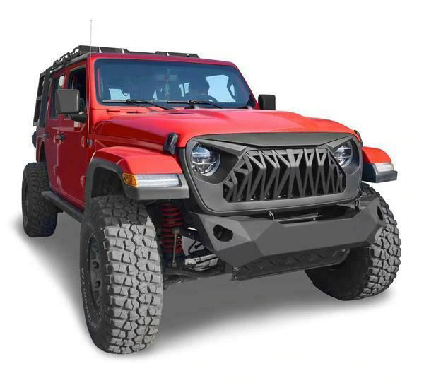 14-Matte black Front Grille Shark Grill Replacement for Jeep Wrangler JL JT 2018 2019 2020 2021 14-Matte black Front Grille Shark Grill Replacement for Jeep Wrangler JL JT 2018 2019 2020 2021