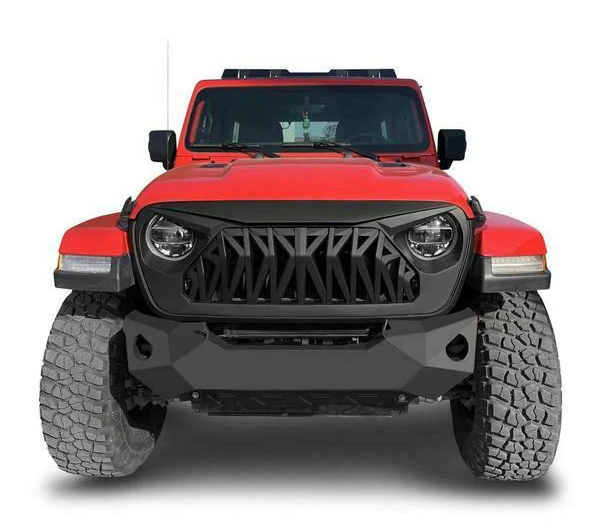 13-Matte black Front Grille Shark Grill Replacement for Jeep Wrangler JL JT 2018 2019 2020 2021 13-Matte black Front Grille Shark Grill Replacement for Jeep Wrangler JL JT 2018 2019 2020 2021