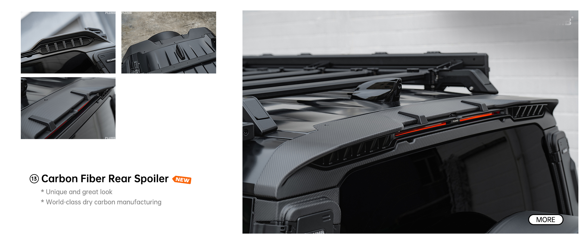 PLUMB Carbon Fiber Rear Spoiler Land Rover Defender