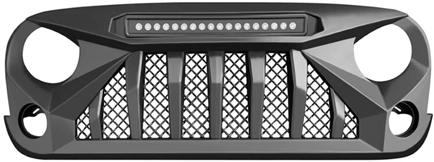 1-Matte Black Front Gladiator Vader Grill for 2007-2018 Jeep Wrangler JK Rubicon Sahara Sport 