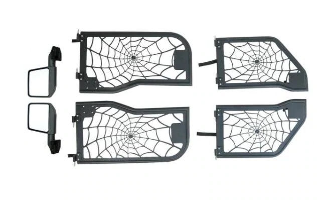 21-Tubular Poison Spyder Web Half Door with Side Mirror for Jeep Wrangler JK