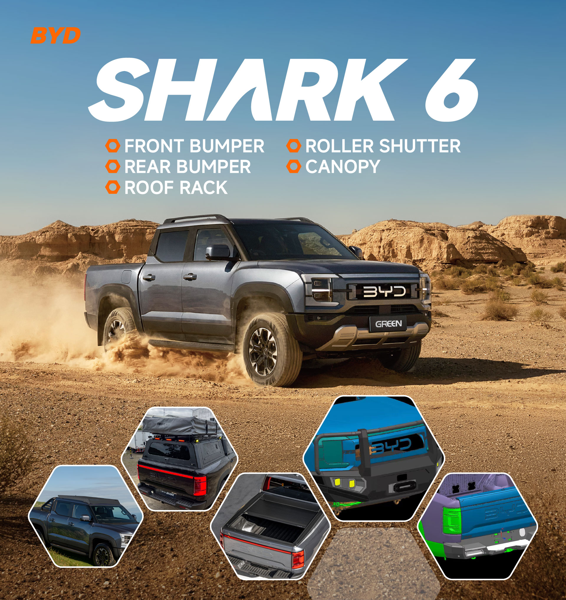 BYD SHARK 6 Pickup Ute Modification Parts Accessories