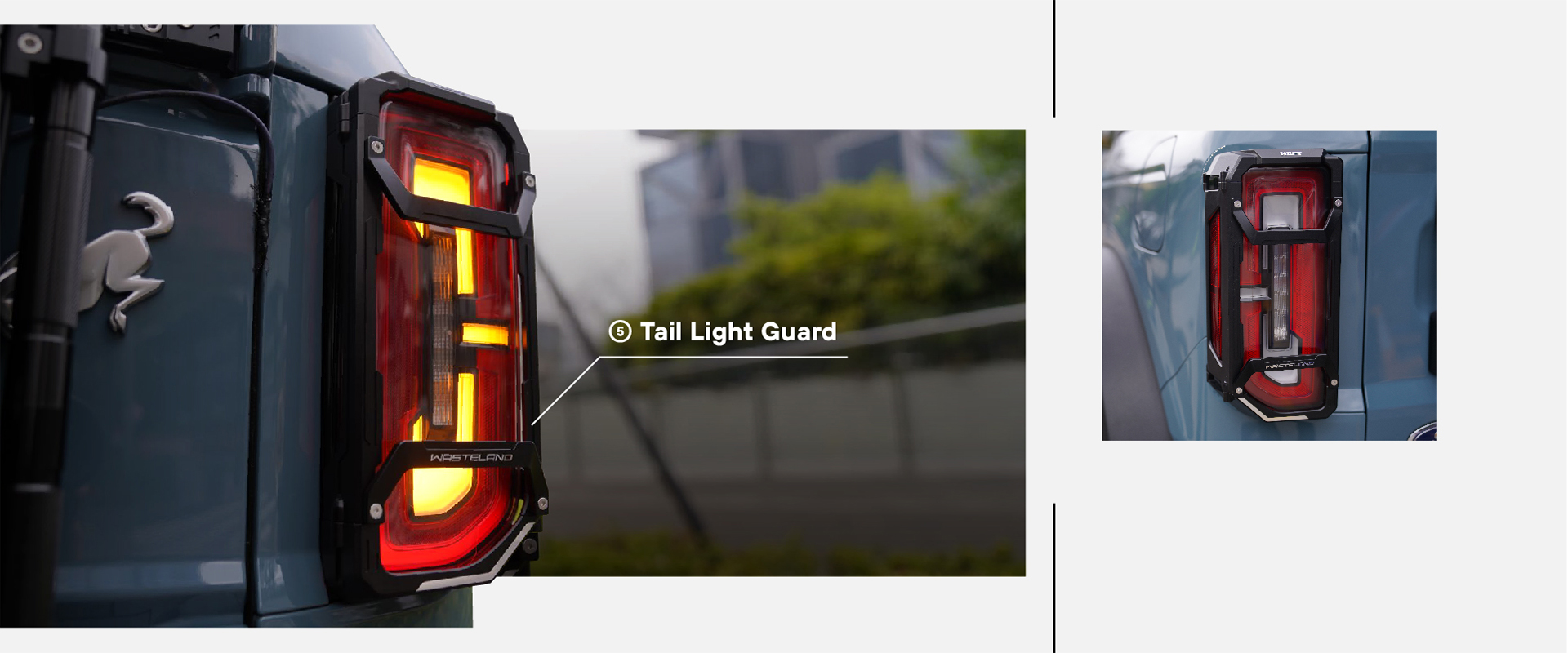 Wasteland Series Aluminum Tail Light Guard Rear lamp Cover for Ford Bronco 2.3T2.7T