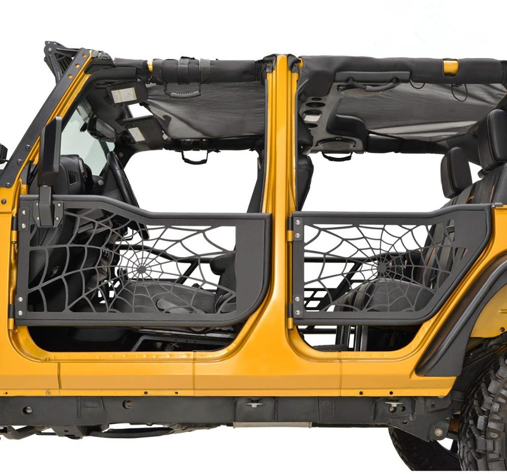 22-Tubular Poison Spyder Web Half Door with Side Mirror for Jeep Wrangler JK