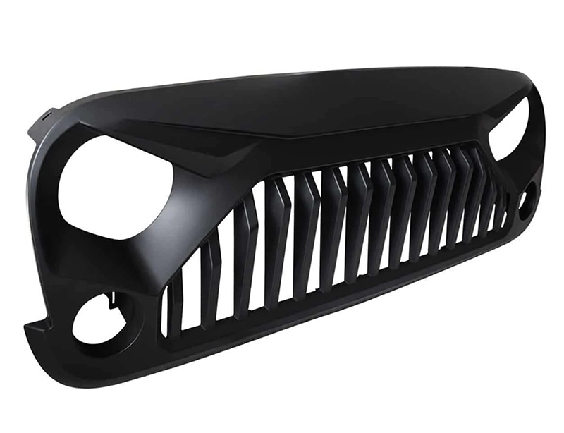 10-Angry Bird Grill Matte Black Mesh ABS for 2007-2018 Jeep Wrangler JK