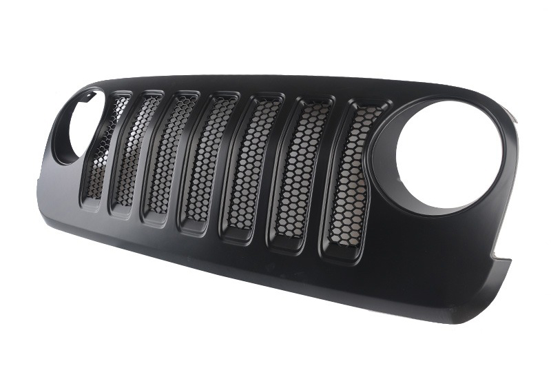 7-Front for 2007-2018 Wrangler JK Bumper Grille Grill Fit ABS Plastic