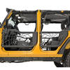 Tubular Poison Spyder Web Half Door with Side Mirror for Jeep Wrangler JK 