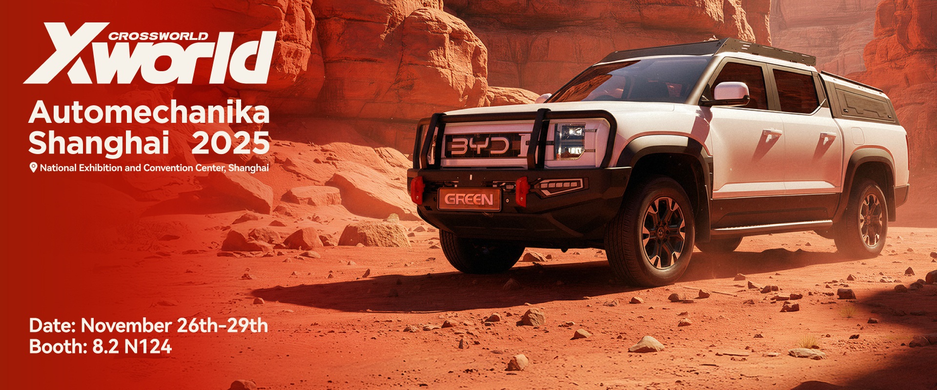 Automechanika Shanghai 2025 Green 4x4 BYD Shark