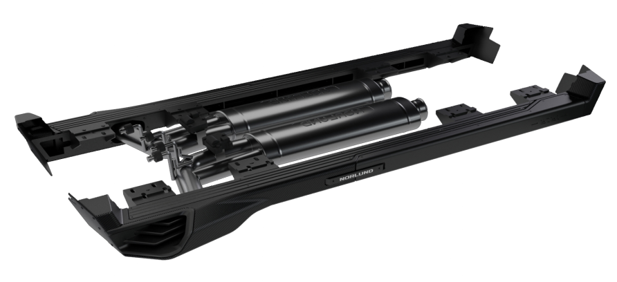 NORLUND Aluminum Fiber Side Bar Exhaust Kit FOR Mercedes Benz G
