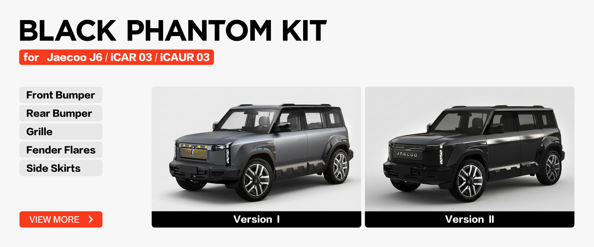 Jaecoo J6 Black Phantom Body Kit iCAR 03 iCAUR 03