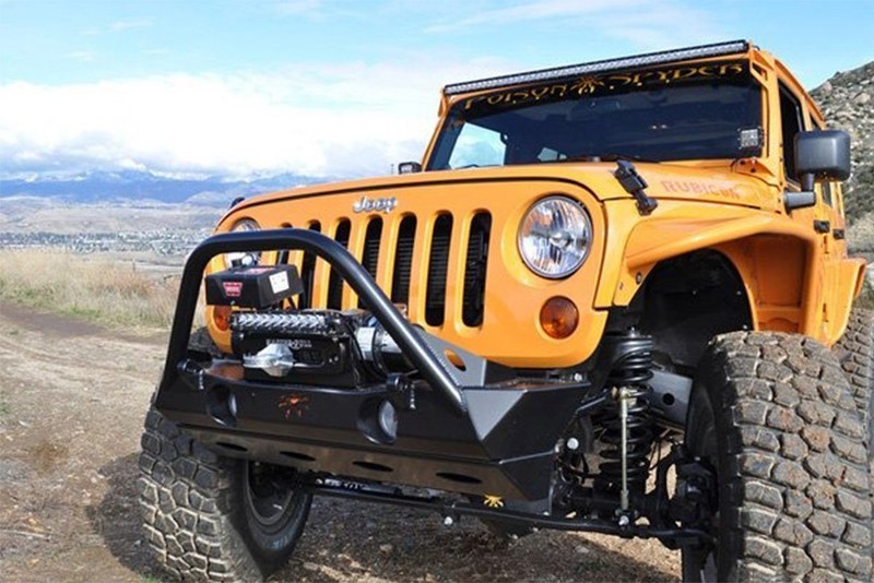 Poison Spyder Brawler Lite Style Front Bumper With Bar & D-Ring Tabs for Jeep Wrangler JK