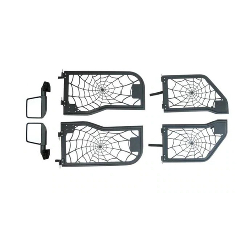Tubular Poison Spyder Web Half Door with Side Mirror for Jeep Wrangler JK 