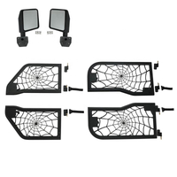 Tubular Spyder Web Half Doors with Mirrors for 2018-2022 Jeep Wrangler JL