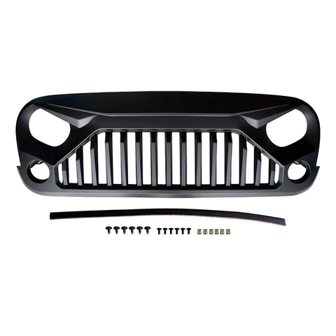 Angry Bird Grill Matte Black Mesh ABS for 2007-2018 Jeep Wrangler JK