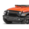 Mesh Grille Front Grill Cover Matte Black with Amber LED Running Lights for 2018 and Up Jeep Wrangler JL JLU JT