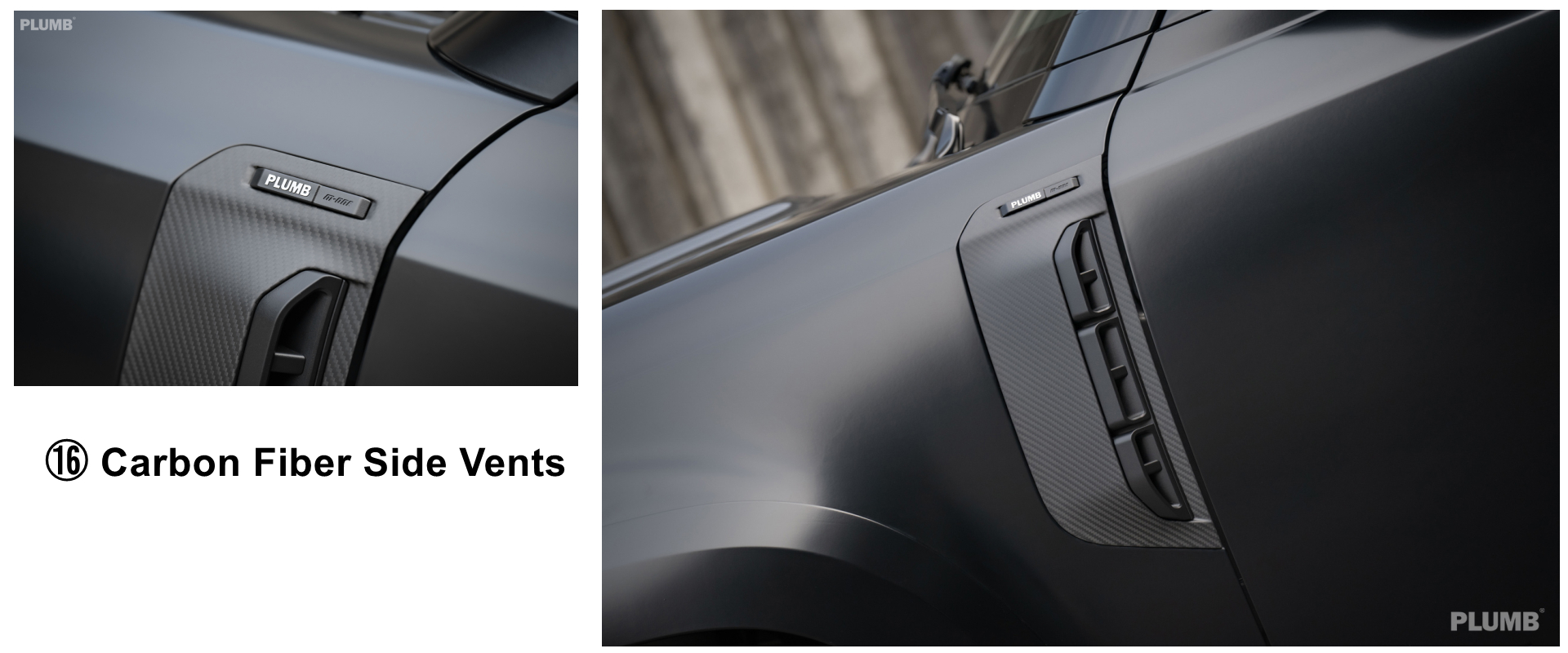 PLUMB Carbon Fiber Side Vents for new Land Rover Defender
