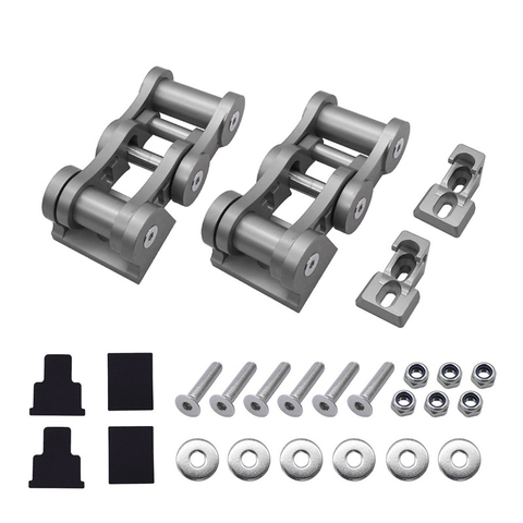 Silver Hood Latch Catch Lock Kit for Jeep Wrangler JK & JL & Gladiator JT