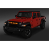 Mesh Grille Front Grill Cover Matte Black with Amber LED Running Lights for 2018 and Up Jeep Wrangler JL JLU JT