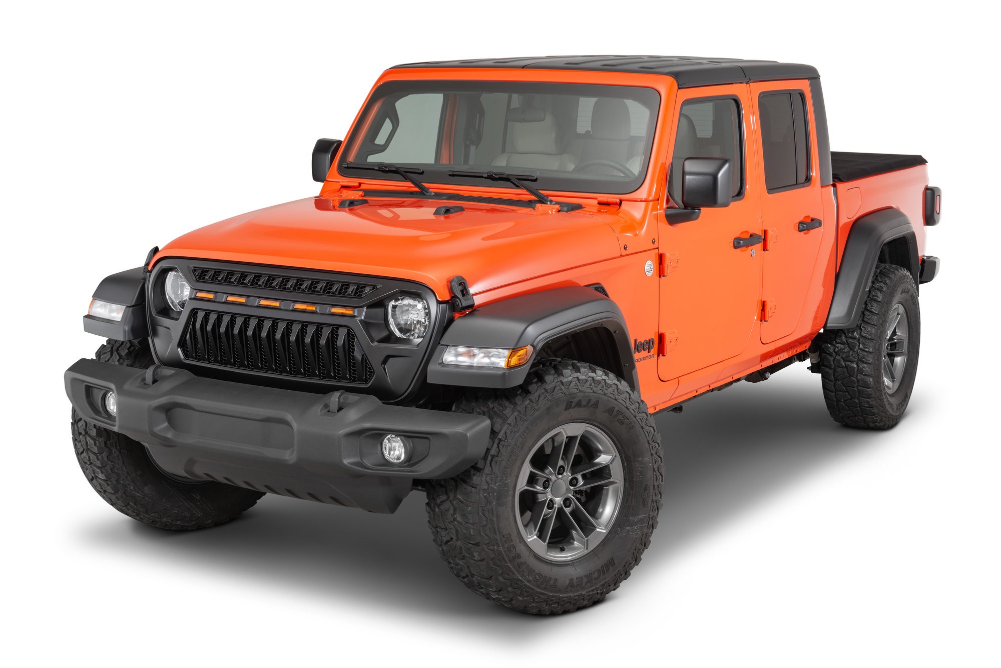 3-Mesh Grille Front Grill Cover Matte Black with Amber LED Running Lights for 2018 and Up Jeep Wrangler JL JLU JT Gladiator Accessories